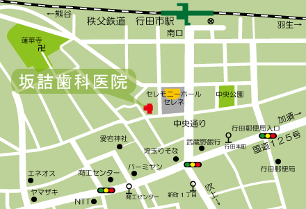 坂詰歯科医院への地図